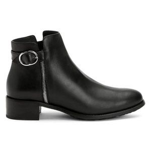 Aquatalia Orleena Leather Weatherproof Zipper Ankle Booties Women's Size 7.5